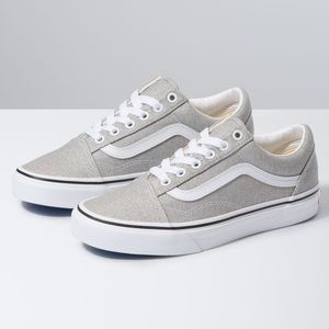 UNISEX OLD SKOOL-SILVER LUREX/TRUE WHITE